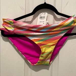 BECCA Multicolor Striped Bikini Bottom